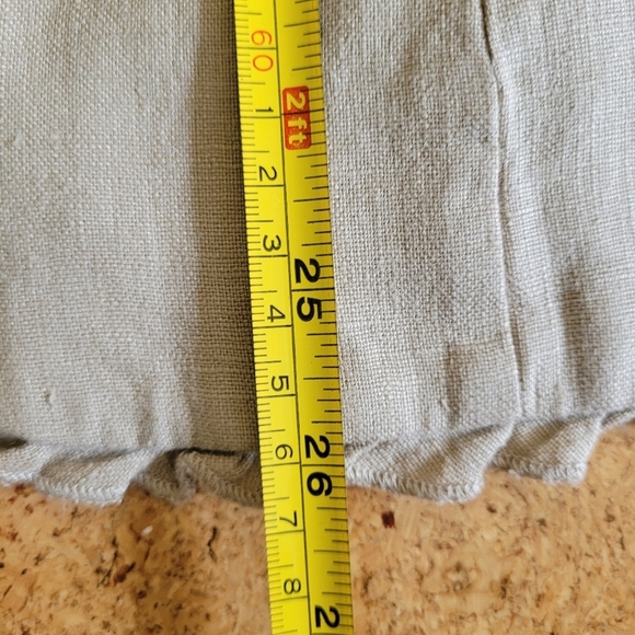 Peck & Peck Tan Linen Blazer One Button Closure Lined Ruffle Detail Size XL - Picture 11 of 12